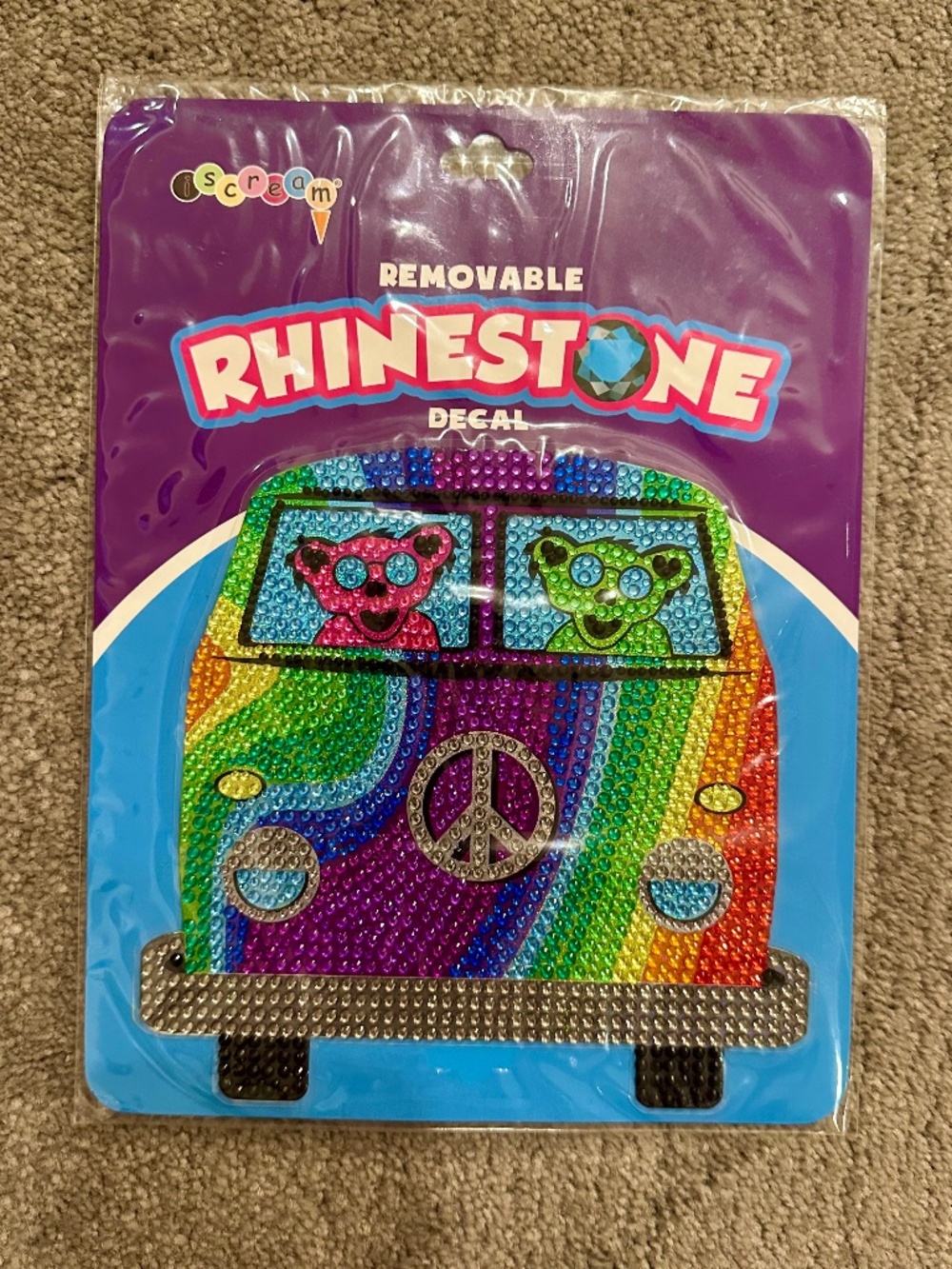iScream Rhinestone Decal Large 6" Groovy Bear